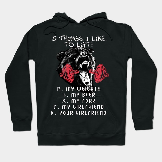 5 things I like to lift Hoodie by By Diane Maclaine